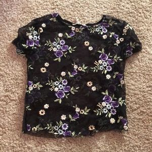 Sheer floral crop top